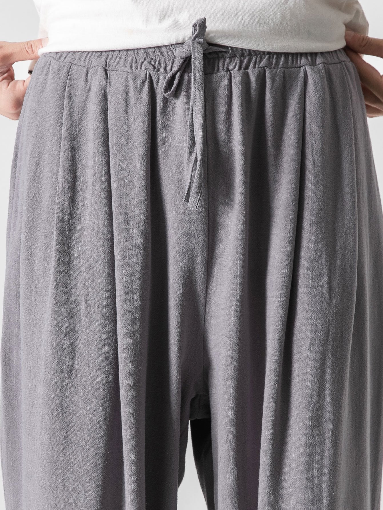 Relaxed Fit Wide Leg Pants in Linen-Cotton Blend
