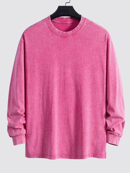 Relaxed Fit T-shirt met lange mouwen en verwassen look