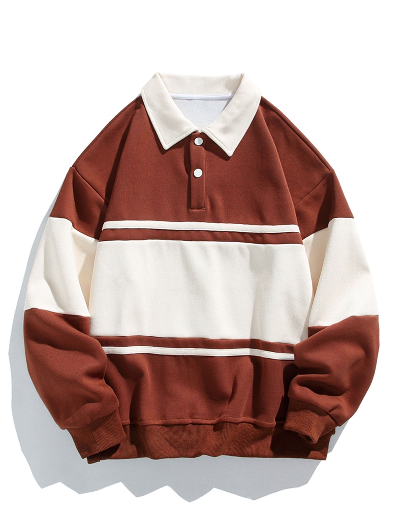 Polo sweatshirt met kleurblokken en patchwork, comfortabele pasvorm.