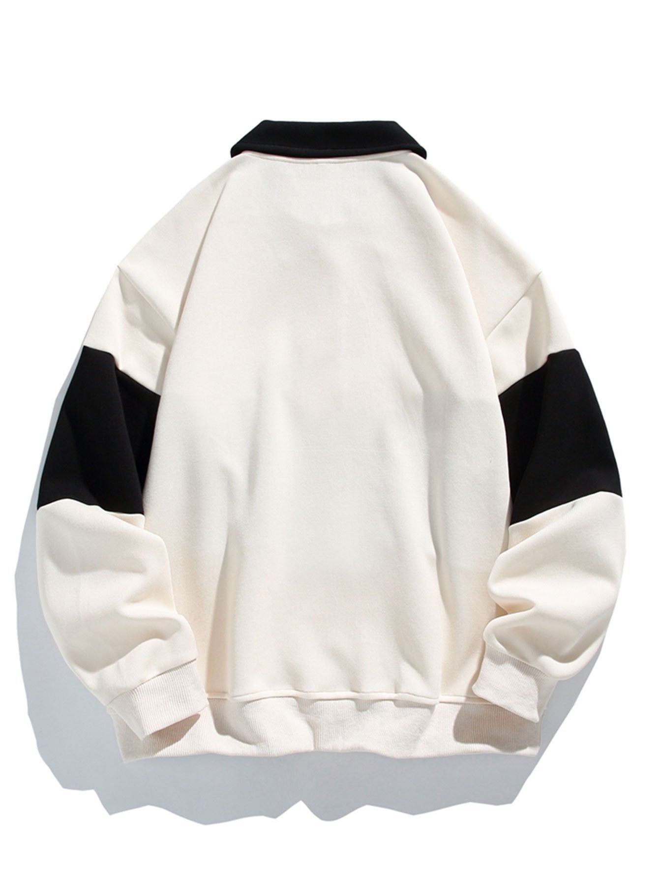 Polo sweatshirt met kleurblokken en patchwork, comfortabele pasvorm.