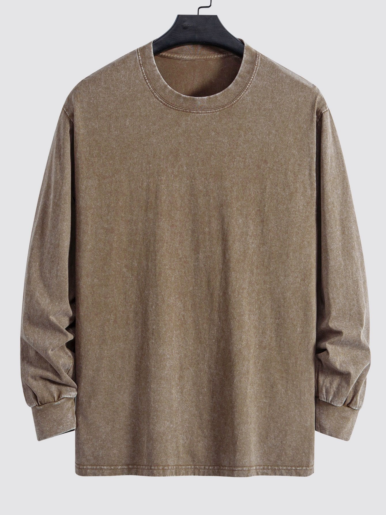 Casual Long Sleeve Distressed T-Shirt with Relaxed Fit