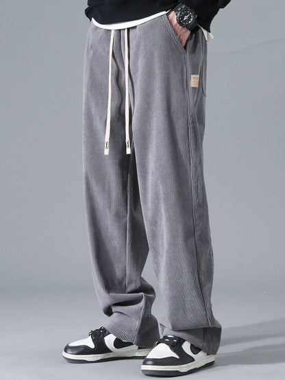 Klassieke corduroy broek met rechte pijpen