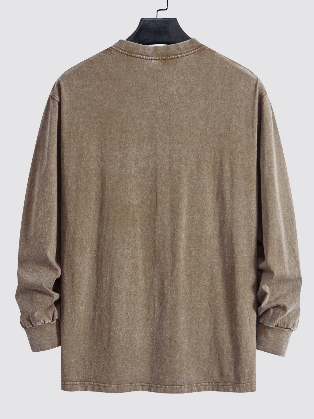 Casual Long Sleeve Distressed T-Shirt with Relaxed Fit