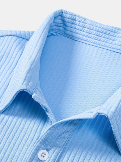 Polo shirt met lange mouwen en ribbels