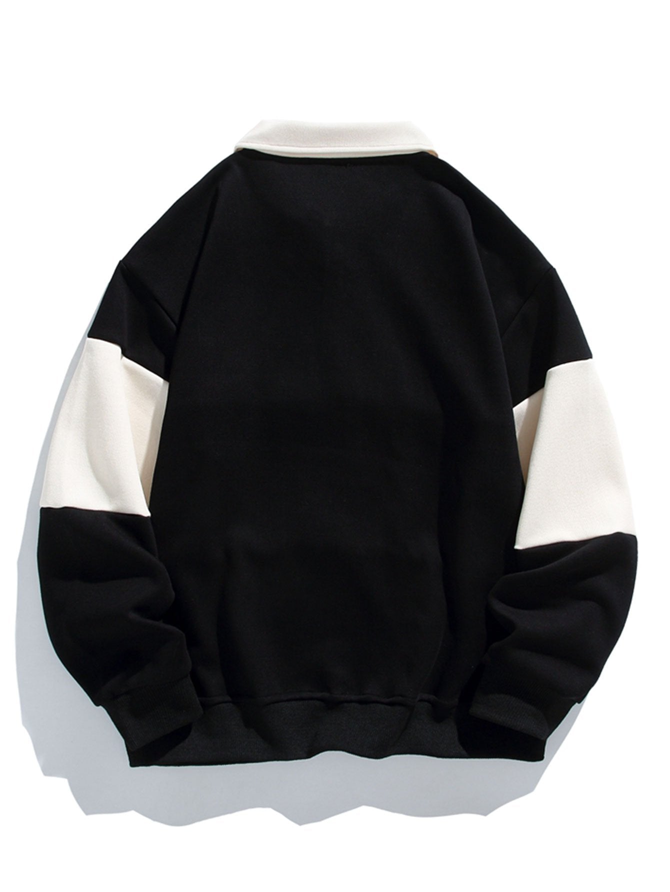Polo sweatshirt met kleurblokken en patchwork, comfortabele pasvorm.