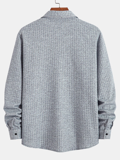 Waffle Knit Button-Up Shirt