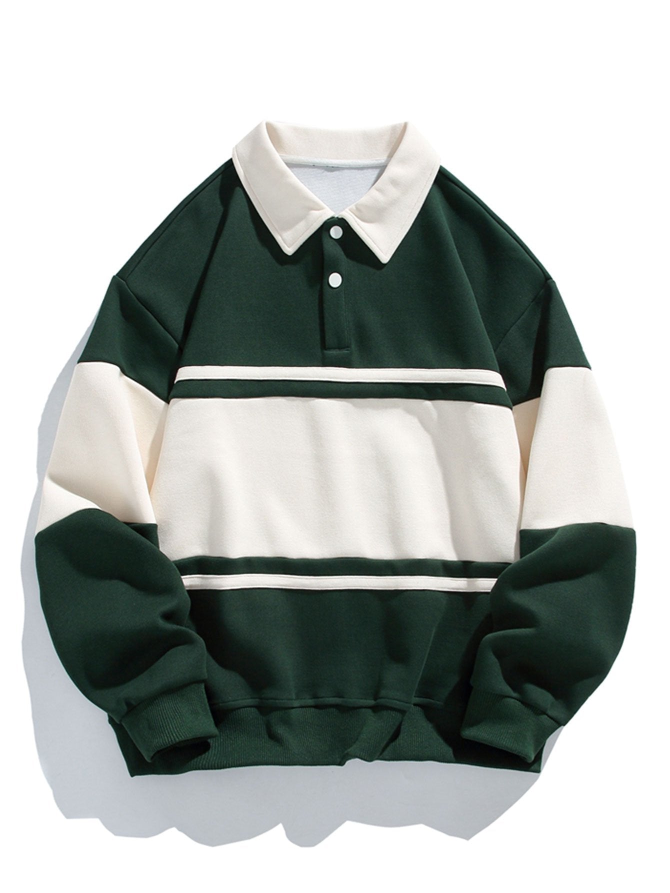 Polo sweatshirt met kleurblokken en patchwork, comfortabele pasvorm.