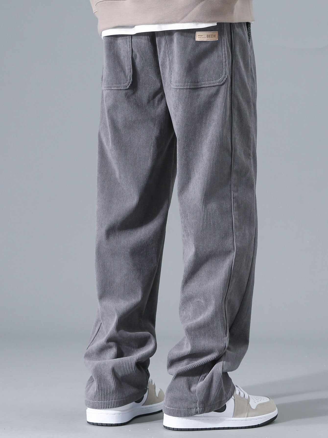 Klassieke corduroy broek met rechte pijpen