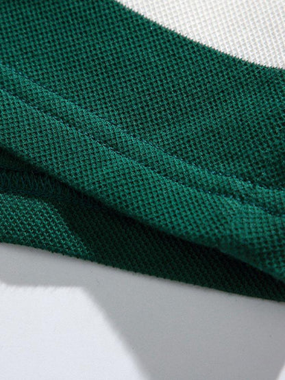 Relaxte pasvorm, polo-sweatshirt met wafelstructuur en brede strepen