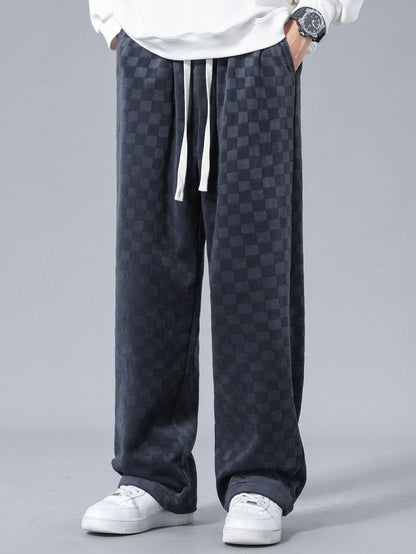 Plaid Straight Leg Trousers