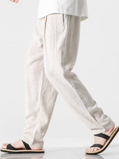Comfortable Linen-Cotton Blend Harem Pants