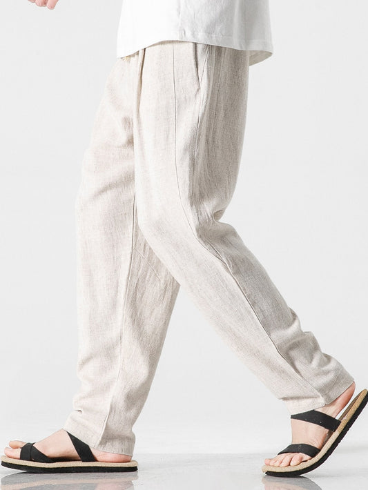 Comfortable Linen-Cotton Blend Harem Pants