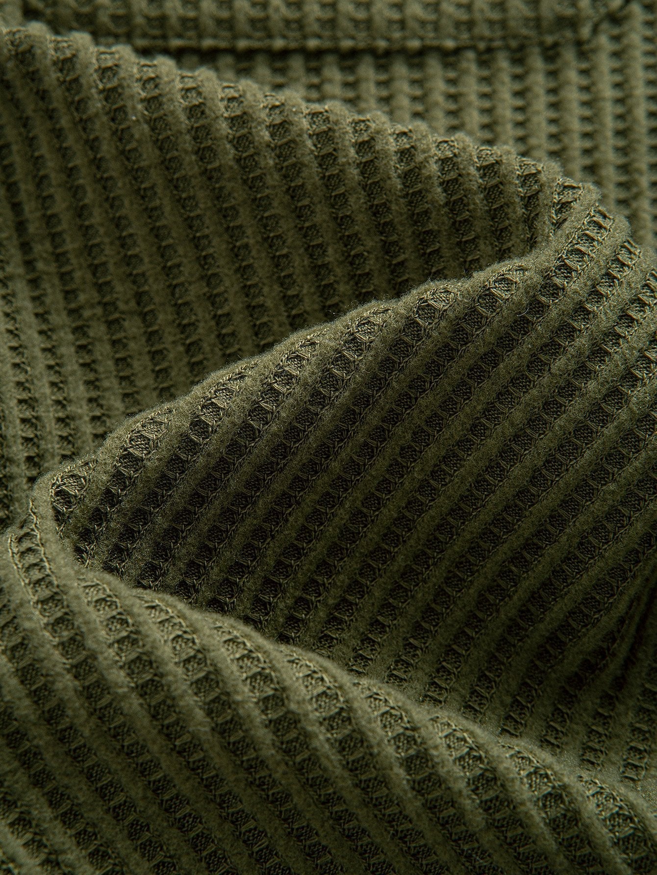 Overhemd met knoopsluiting en dubbele zak in wafelpatroon