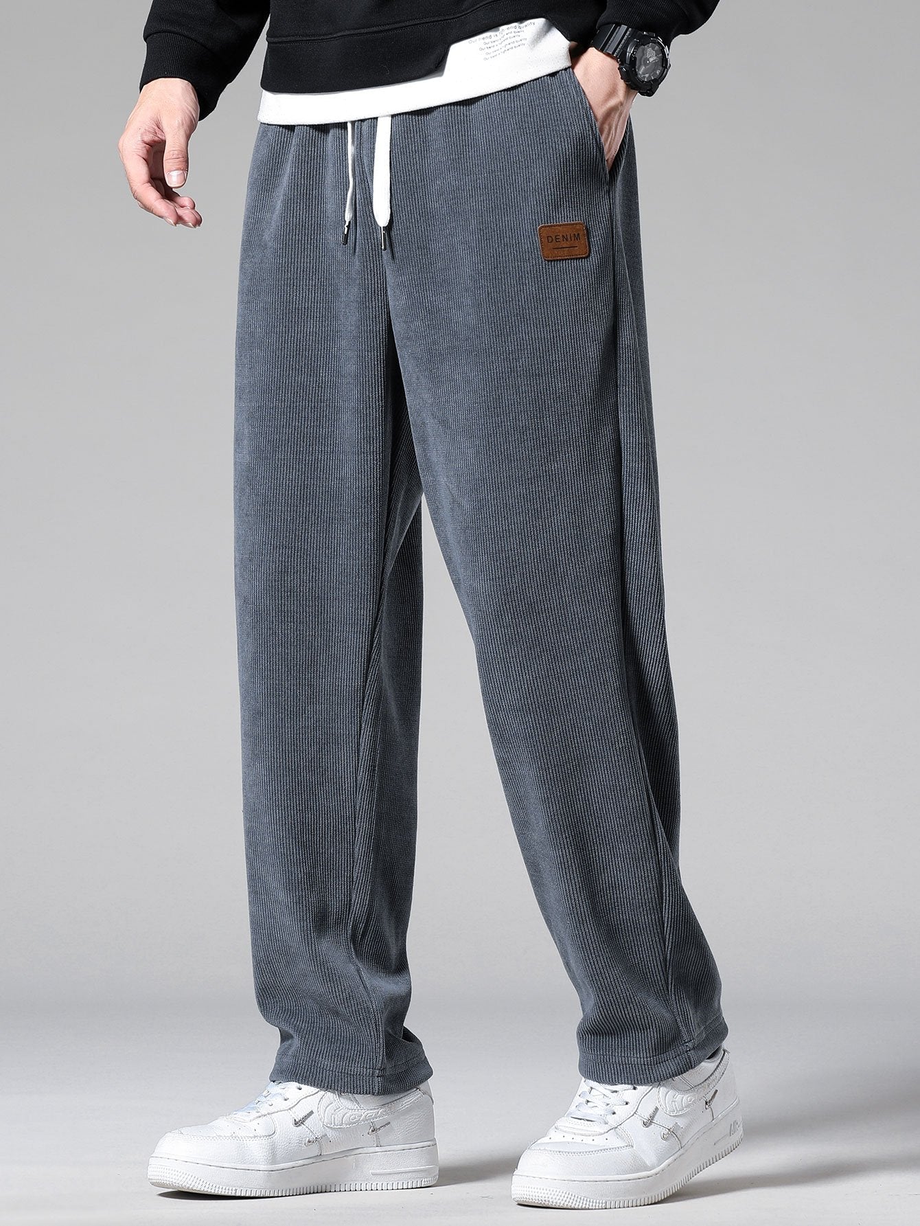 Klassieke corduroy broek met rechte pijpen