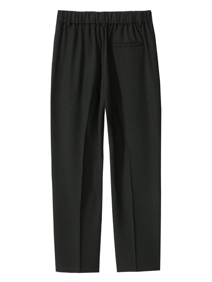 Comfortable Elastic Waist Straight-Leg Pants