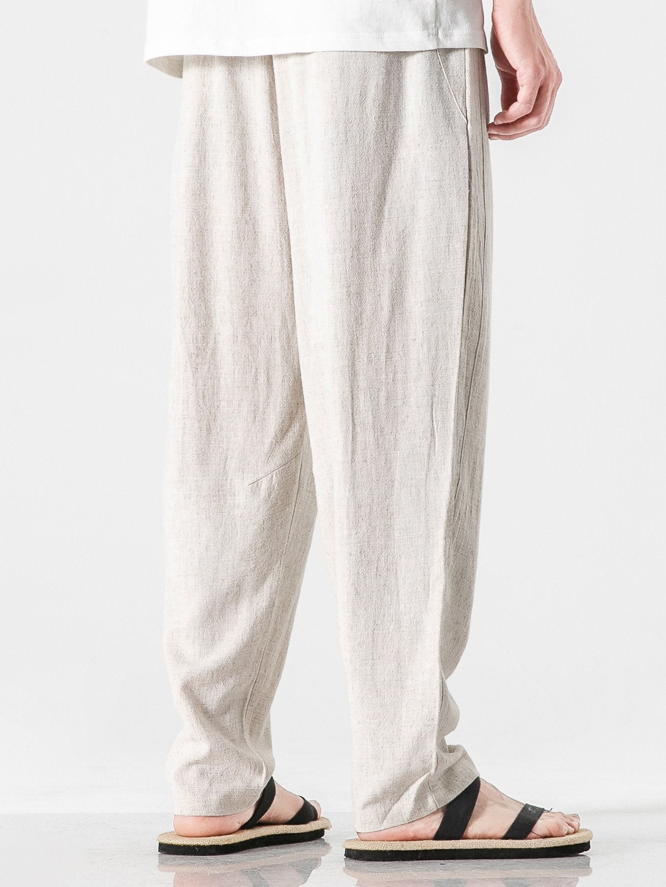 Comfortable Linen-Cotton Blend Harem Pants