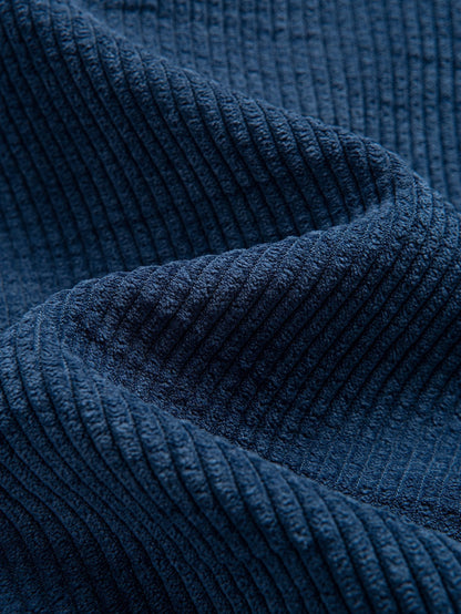 Corduroy overshirt met capuchon en fleecevoering