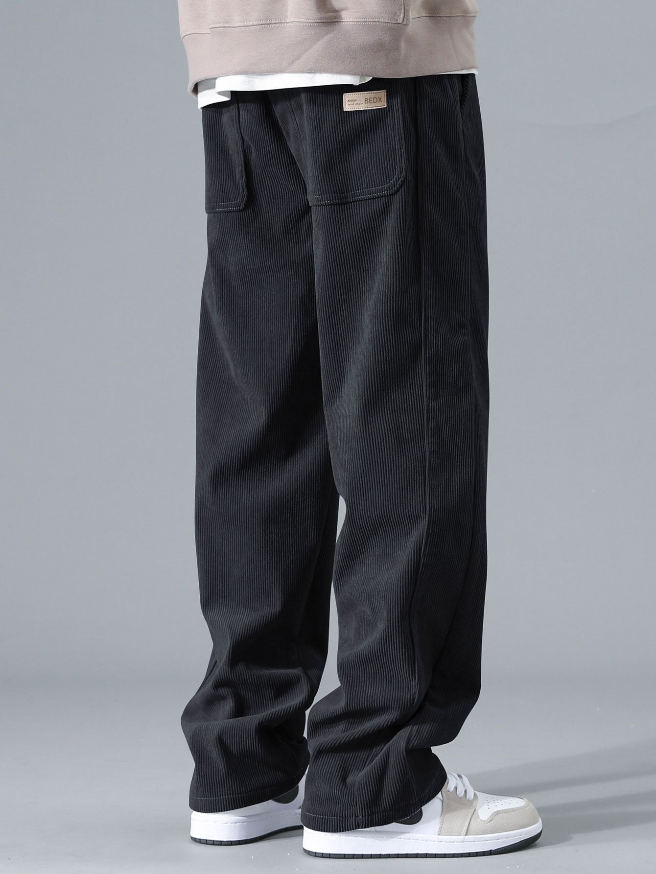 Klassieke corduroy broek met rechte pijpen