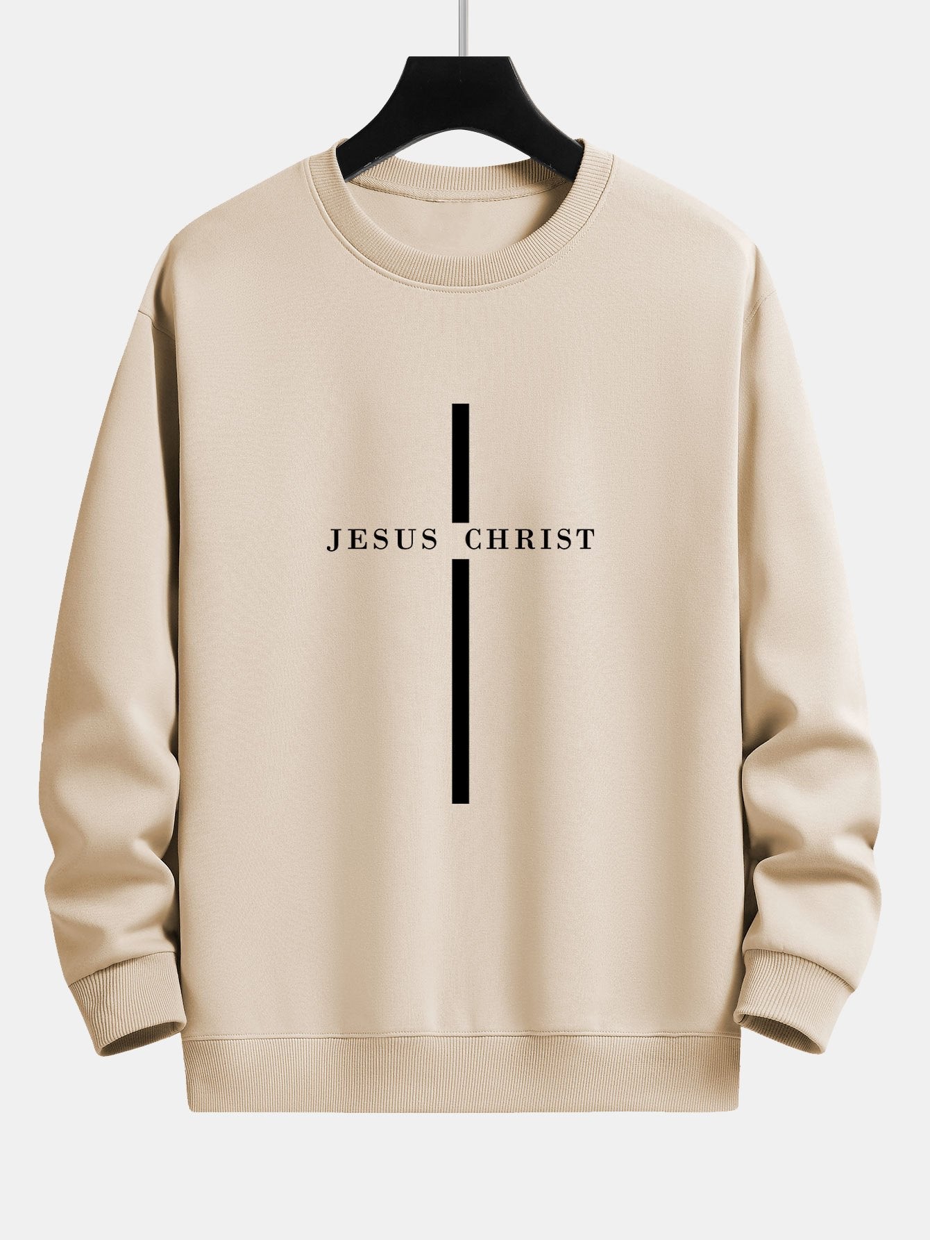 Sweatshirt met relaxte pasvorm en een Jezus Christus-streepmotief.