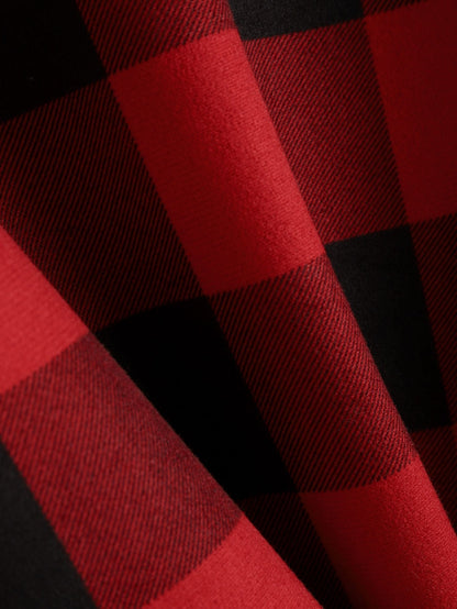 Fleecegevoerde flanellen blouse met capuchon