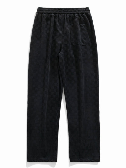 Plaid Straight Leg Trousers