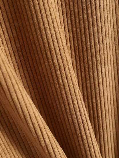 Comfortabele geruite flanellen hoodie met corduroy patchwork