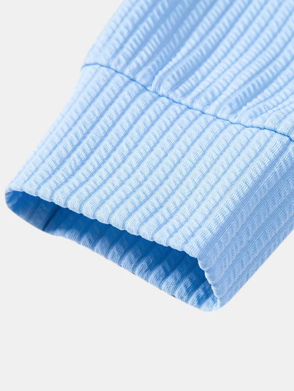 Polo shirt met lange mouwen en ribbels