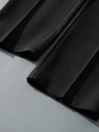 Comfortable Elastic Waist Straight-Leg Pants